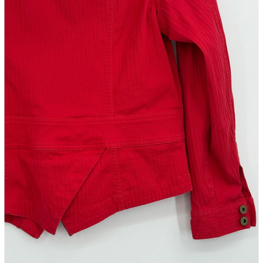 Coldwater Creek Women's Cotton Red Denim Button‎ Down Jacket 8 Casual Preppy Y2K - Picture 15 of 15